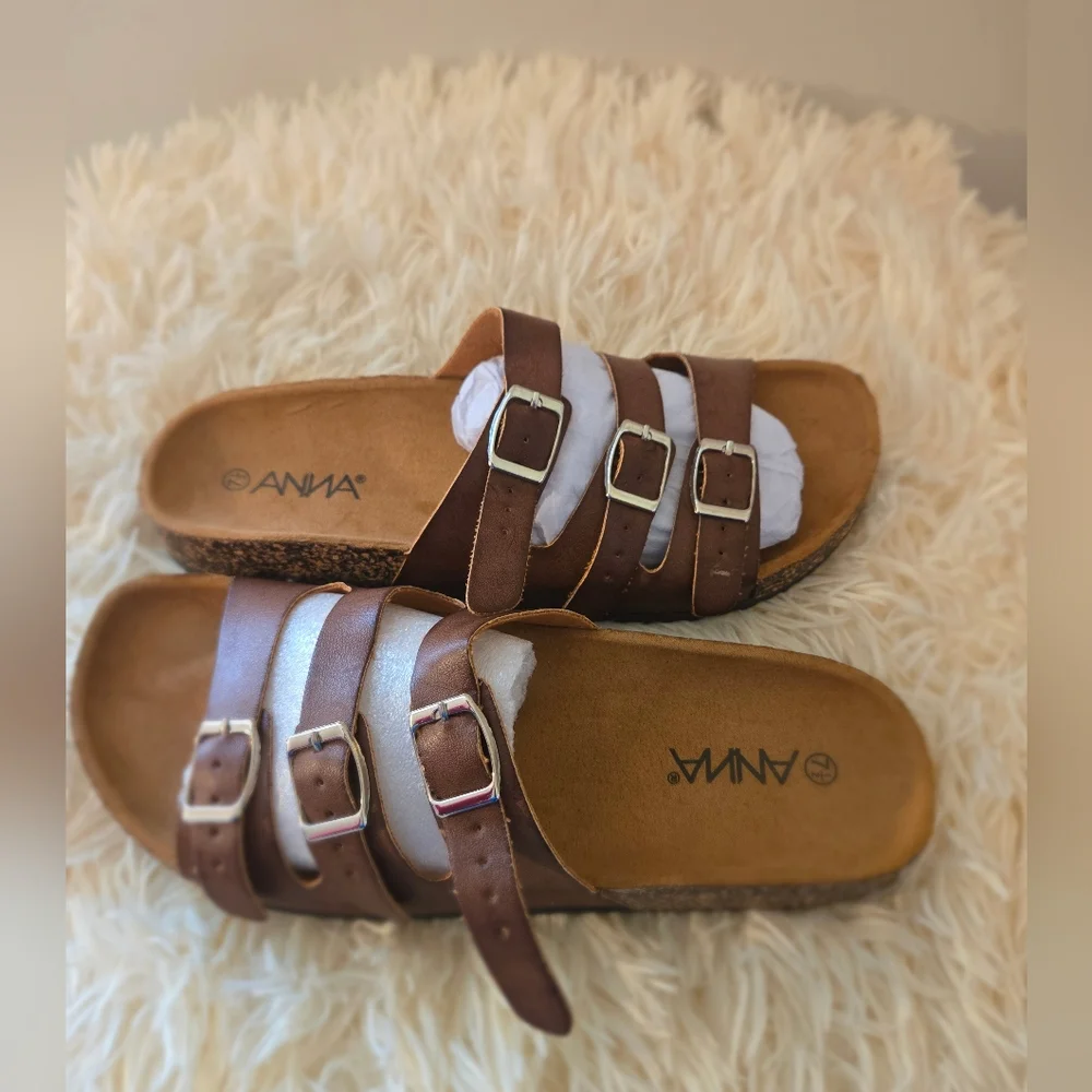 Anna Glory Women's Casual Buckle Strap Sandal Flip Flop Platform Footbed Sz 7.5 - Picture 10 of 10